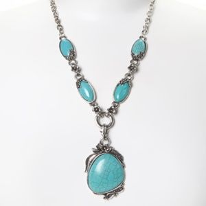 Antique Silver Turquoise Necklace